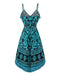 70er Boho-Trägerkleid mit Fransen und High-Low-Saum