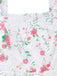 Weißes 50er Kleid mit Bindeband und Blumenstickerei