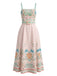 Rosa 70er Kleid mit Palmen und Print