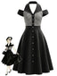 [Vorverkauf] 50er Neckholder-Cold-Shoulder-Kleid mit Vichy-Karo
