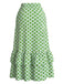 60er Maxirock mit Geometrie-Print und Rüschensaum