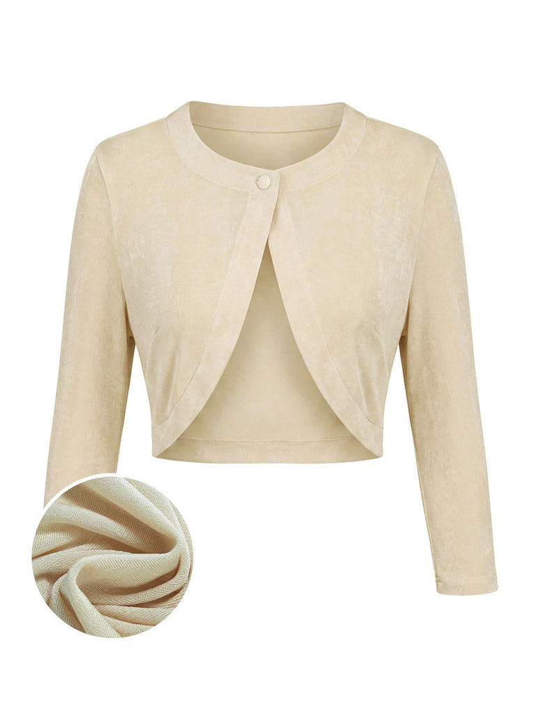 Cremefarbener 40er Cardigan mit Langarm