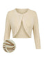 [Vorverkauf] Cremefarbener 40er Bolero-Cardigan mit langen Ärmeln
