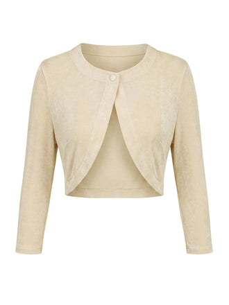 Cremefarbener 40er Cardigan mit Langarm