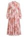 Pink 1950s Floral Belted Vintage Dress 3