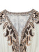70er Boho Kleid mit V-Ausschnitt und Ballonärmel