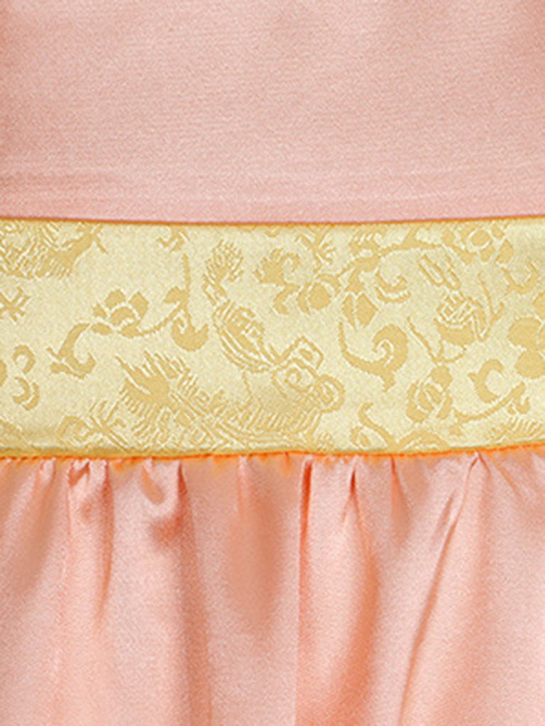 30er Satin-Kleid mit Eckiger Ausschnitt und Empire-Taille