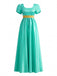 30er Satin-Kleid mit Eckiger Ausschnitt und Empire-Taille