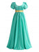 30er Satin-Kleid mit Eckiger Ausschnitt und Empire-Taille