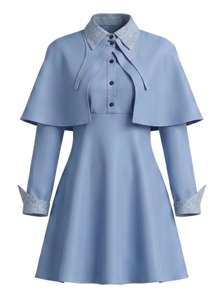 50er Hexen-Kostüm-Set mit Kleid, Cape und Hut