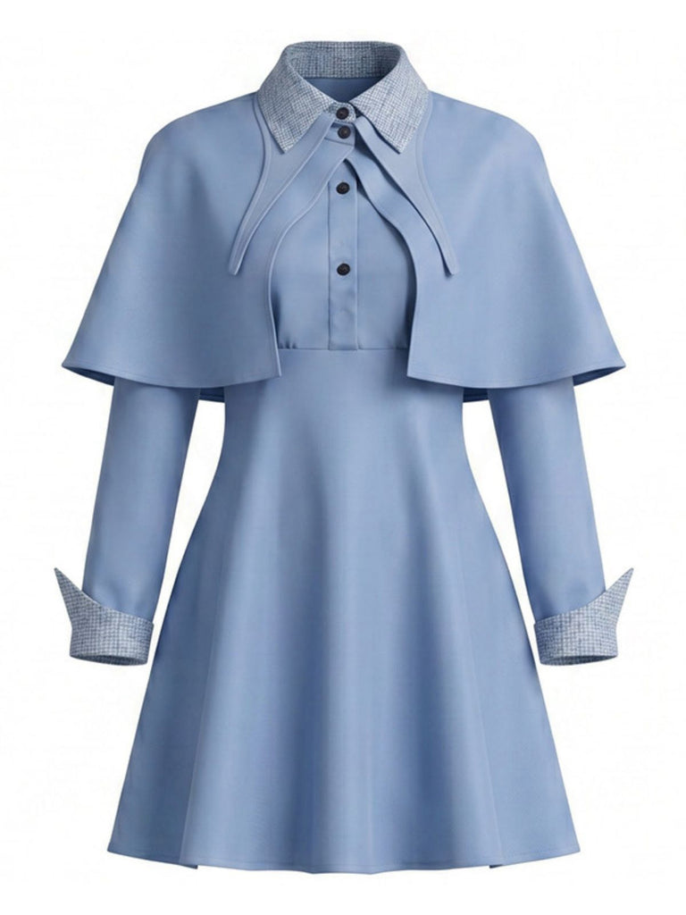50er Hexen-Kostüm-Set mit Kleid, Cape und Hut