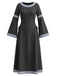 30er Renaissancekleid mit Rundhals und Glockenärmeln