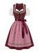 50er schulterfreies Baumwoll-Kleid mit Polka-Dots und Gingham