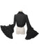 Schwarze 50er Gothic Jacke mit Rüschen und Langärmeln