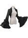 Schwarze 50er Gothic Jacke mit Rüschen und Langärmeln