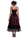 50er Gothic Kleid mit Spitzen-Tüll und Tunnelzug-Raffung
