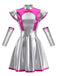 70er Plisseekleid in Metallic-Optik