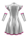 70er Plisseekleid in Metallic-Optik