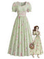 [Vorverkauf] 30er Cottagecore-Kleid mit Rosen und Puffärmeln