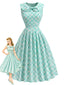 [Vorverkauf] Eisgrünes 50er Kleid mit Peter-Pan-Kragen und Taschen