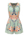 [Pre-Sale] Ice Green 1950s Floral V Neck Jumpsuit 2