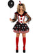 Schwarzes 50er Halloween-Kostümkleid mit Totenkopf-Print und Streifen