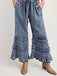 70er Jeans-Hose mit Rüschen und Breit
