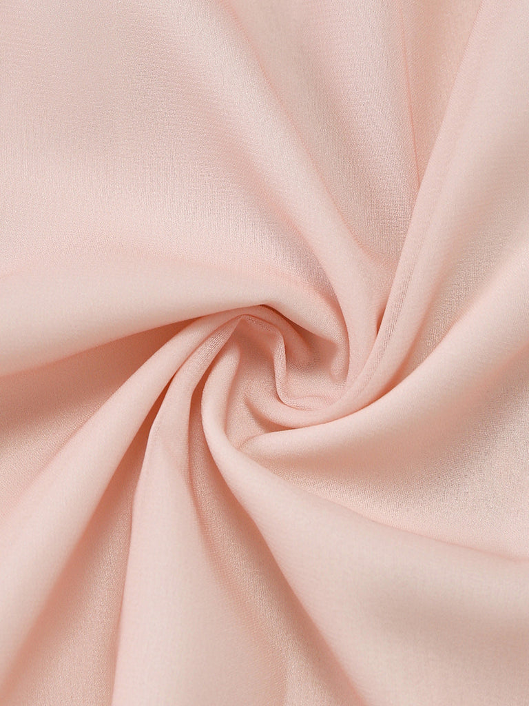 Orange & Rosa 30er Maxikleid mit Puffärmel und Blumen