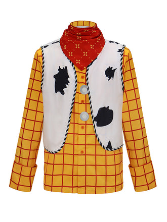 80er Halloween Cowgirl-Sheriff-Set mit Karohemd und Weste
