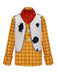 80er Halloween Cowgirl-Sheriff-Set mit Karohemd und Weste