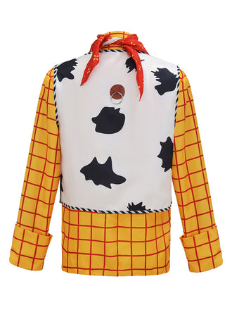 80er Halloween Cowgirl-Sheriff-Set mit Karohemd und Weste