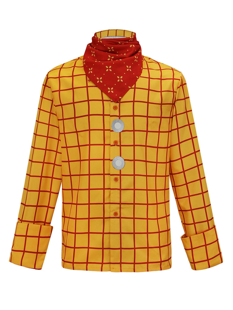 80er Halloween Cowgirl-Sheriff-Set mit Karohemd und Weste