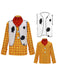 80er Halloween Cowgirl-Sheriff-Set mit Karohemd und Weste