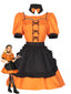 50er Halloween-Dienstmädchen-Kostümset mit Schleife und Schürze
