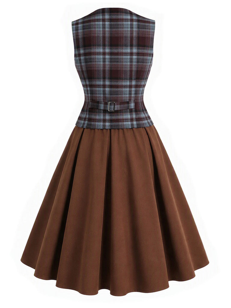 50er Bluse mit Puffärmel und Karo