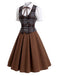 50er Bluse mit Puffärmel und Karo