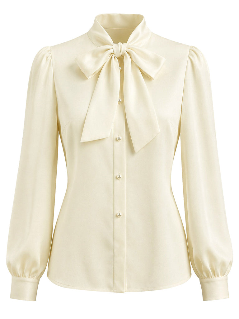 40er Bluse mit Schleife und Karo