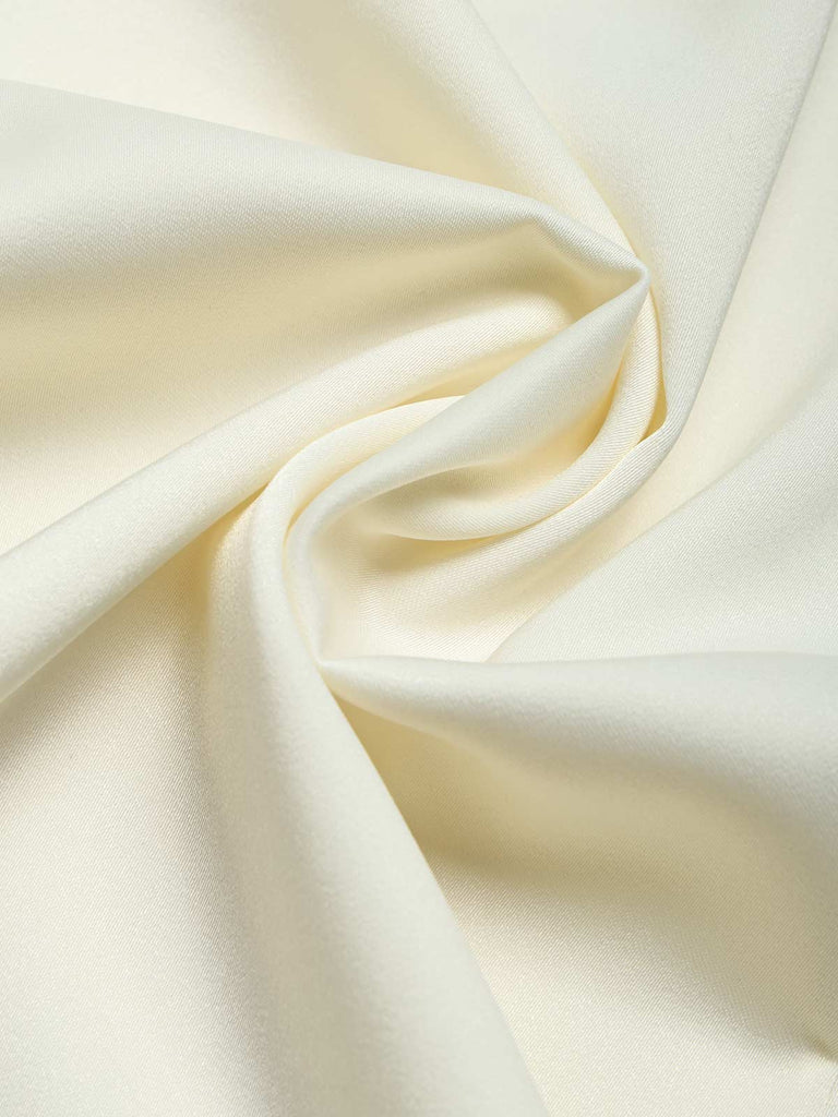 Cremefarbene 40er Bluse mit Schleife und Langarm