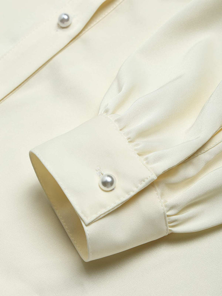 40er Bluse mit Schleife und Karo