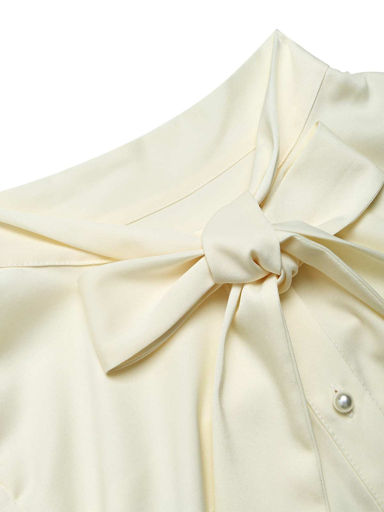 40er Bluse mit Schleife und Karo