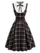 Schwarz-rotes 50er Kleid mit Karo
