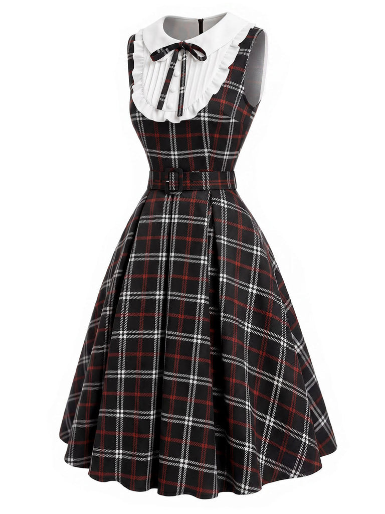 Schwarz-rotes 50er Kleid mit Karo