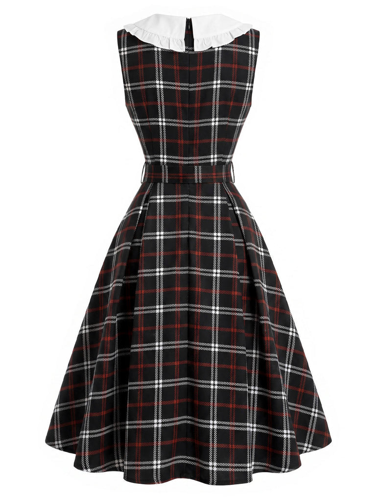 Schwarz-rotes 50er Kleid mit Karo