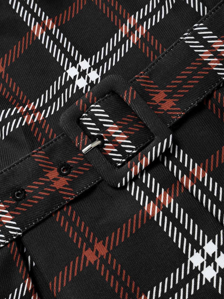 Schwarz-rotes 50er Kleid mit Karo