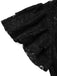 Schwarzes 50er Leder-Kleid mit Spitze