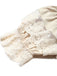 Beige 70er schulterfreies Bluse mit Rüschen und Spitze