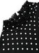 70er Gothic Kleid mit Polka-Dots und Spitzen-Patchwork