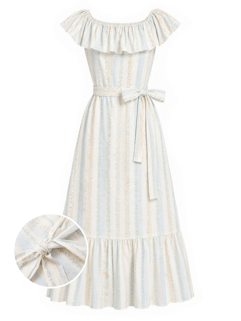 30er Kleid mit Blumen und Rüschen