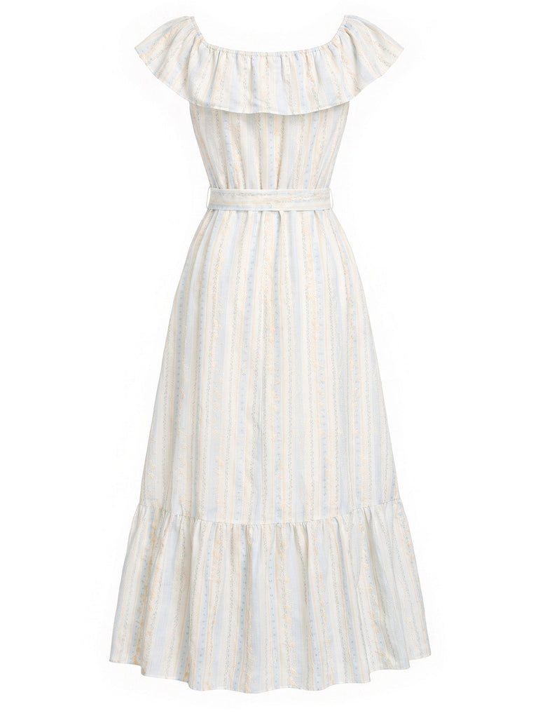 30er Kleid mit Blumen und Rüschen