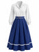 50er Swingkleid mit Reverskragen und Besatz